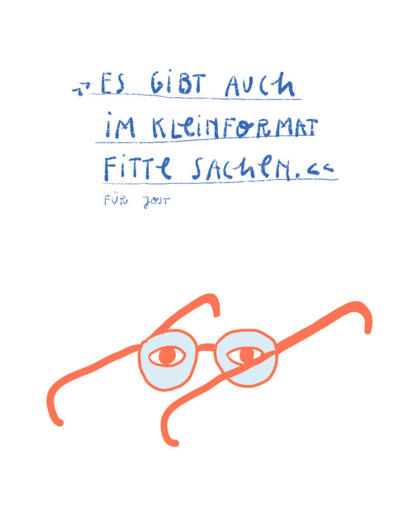 Es gibt auch im Kleinformat fitte Sachen, Illustration, Matrosenhunde, Wochenkalender, Brille, Doppelbrille, zusammen, team, Objekt, zwei Wege, zwei Richtungen, Einblick, Ausblick, Perpektive, gegenseitig,