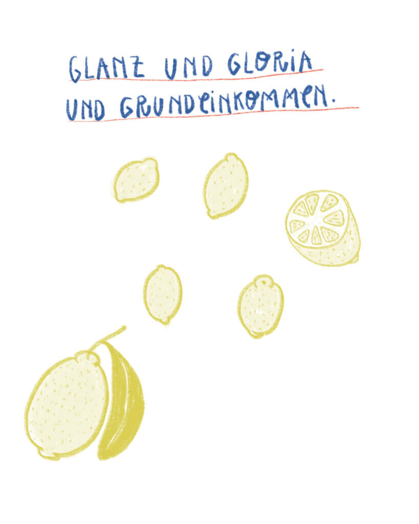 Matrosenhunde, Wochenkalender, Illustration, Zitronen, Glanz und Gloria und Grundeinkommen